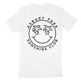 Asbury Park Smiley Face 4 T-Shirt in White - back view