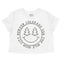 Denver Smiley Face 4 Cropped Tee in White - front view