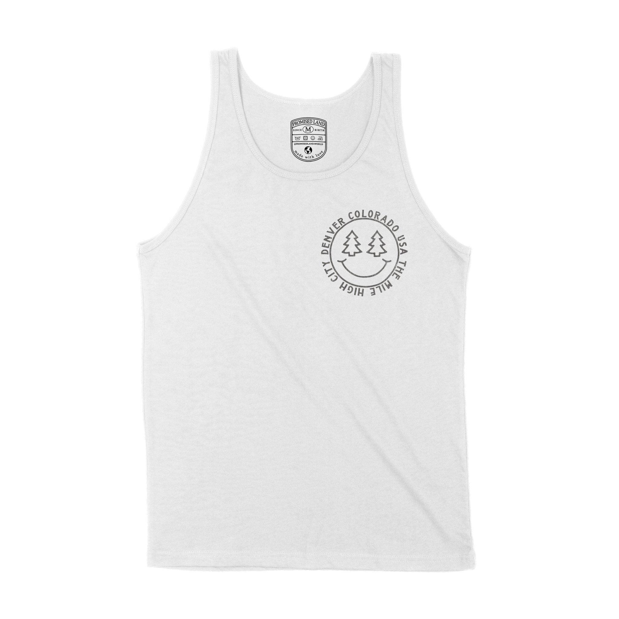 Denver Smiley Face Tank Top White front