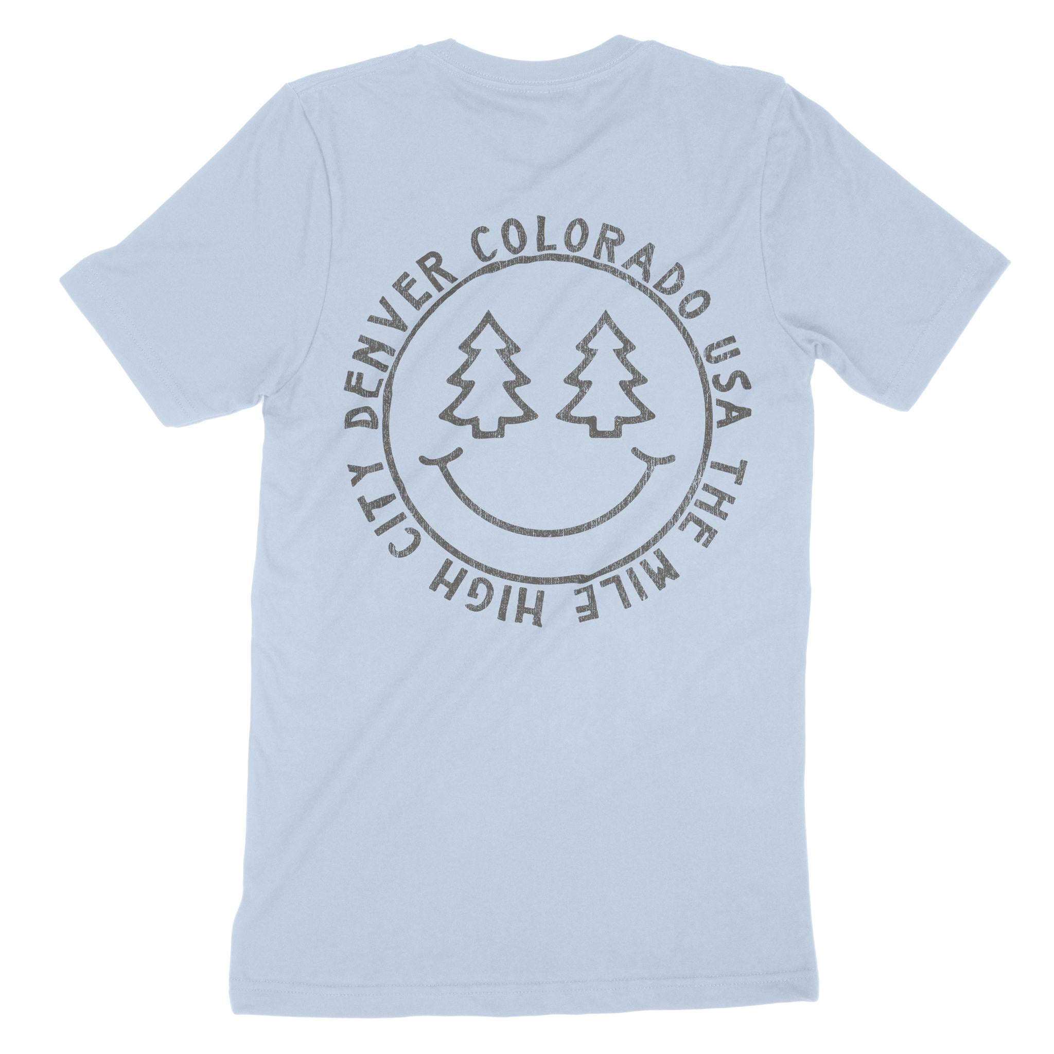 Denver Smiley Face T-Shirt Baby Blue back