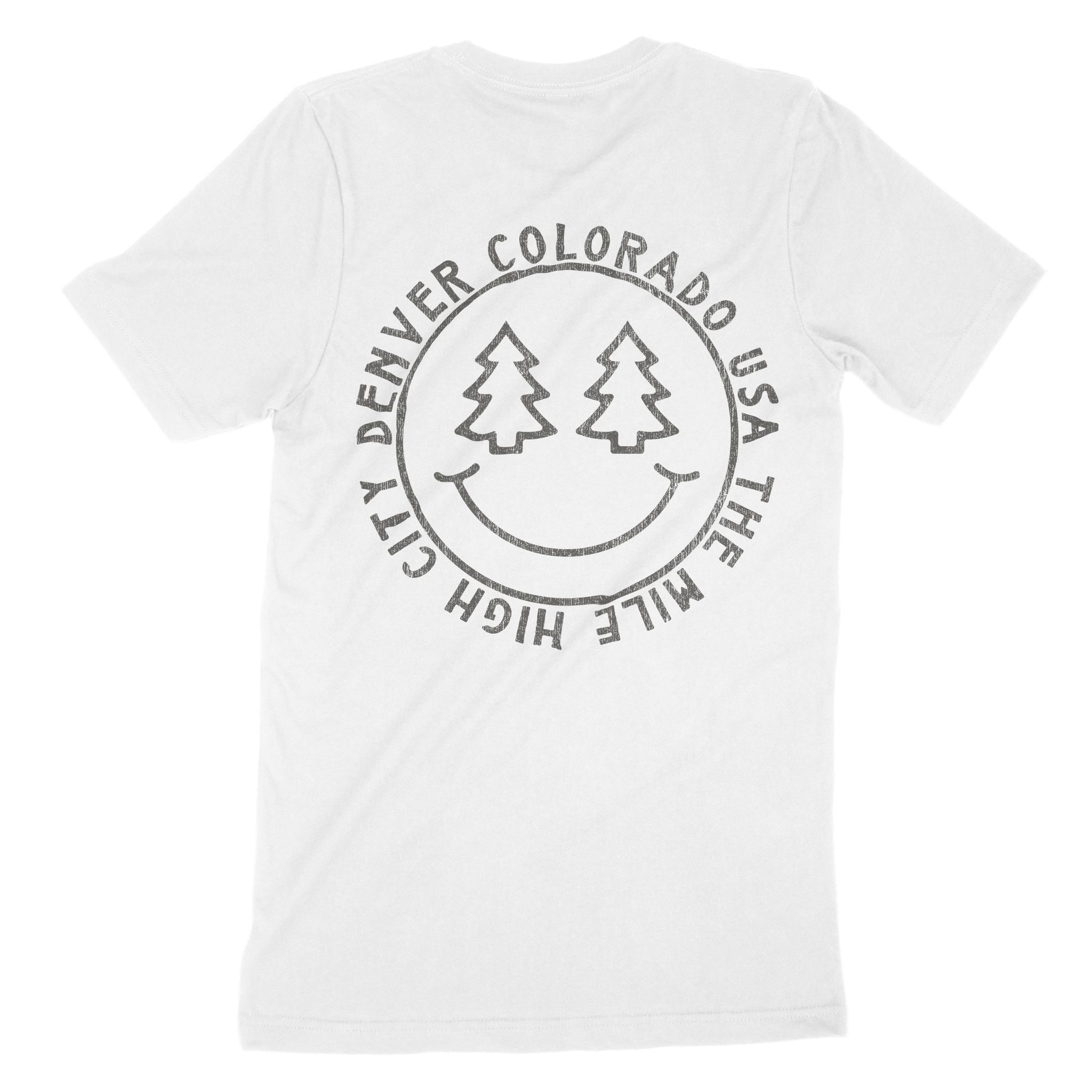 Denver Smiley Face T-Shirt White back
