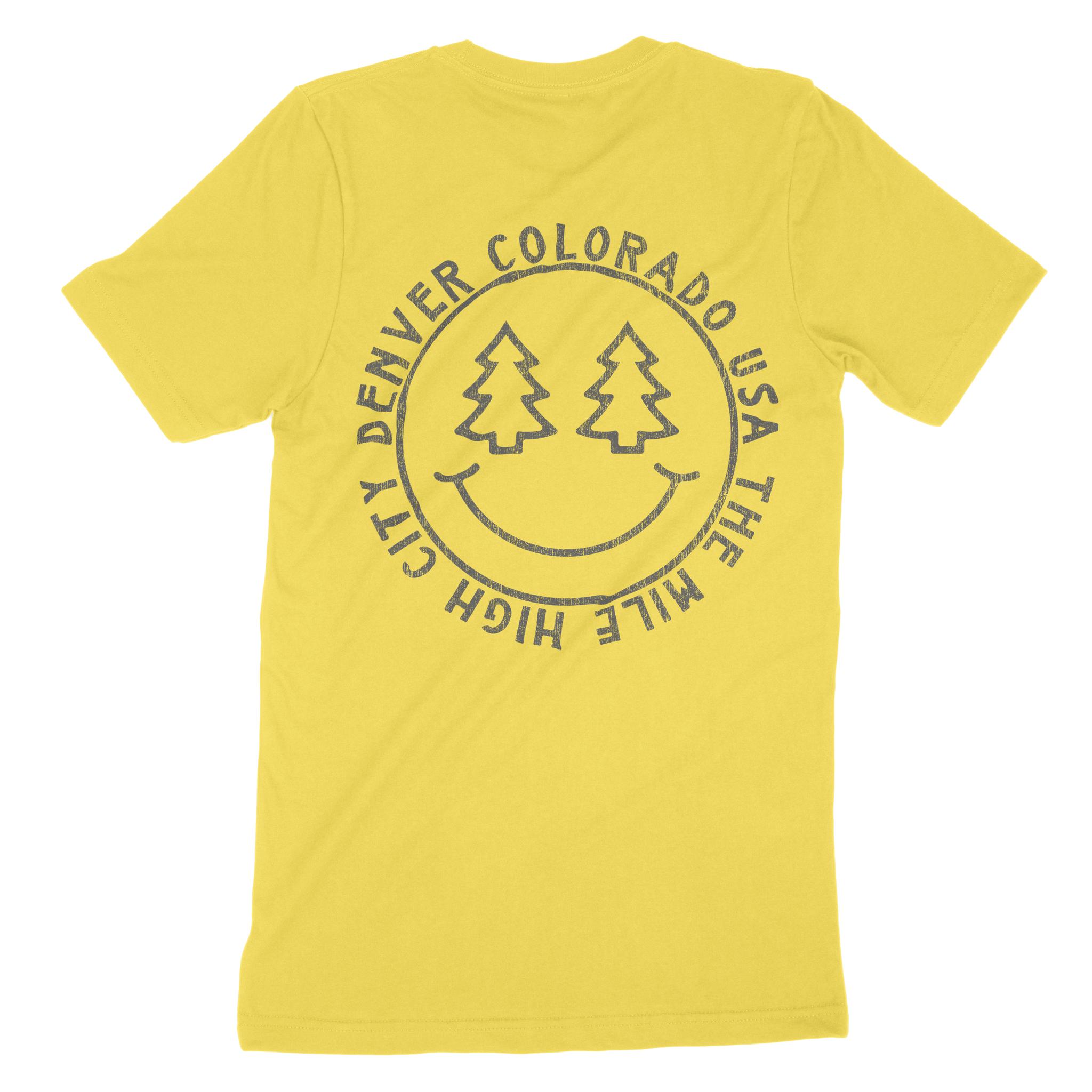 Denver Smiley Face T-Shirt Yellow back