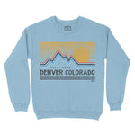 Denver Sunset Crewneck Light Blue front