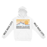 Denver Hoodie in White - front-sleeves view
