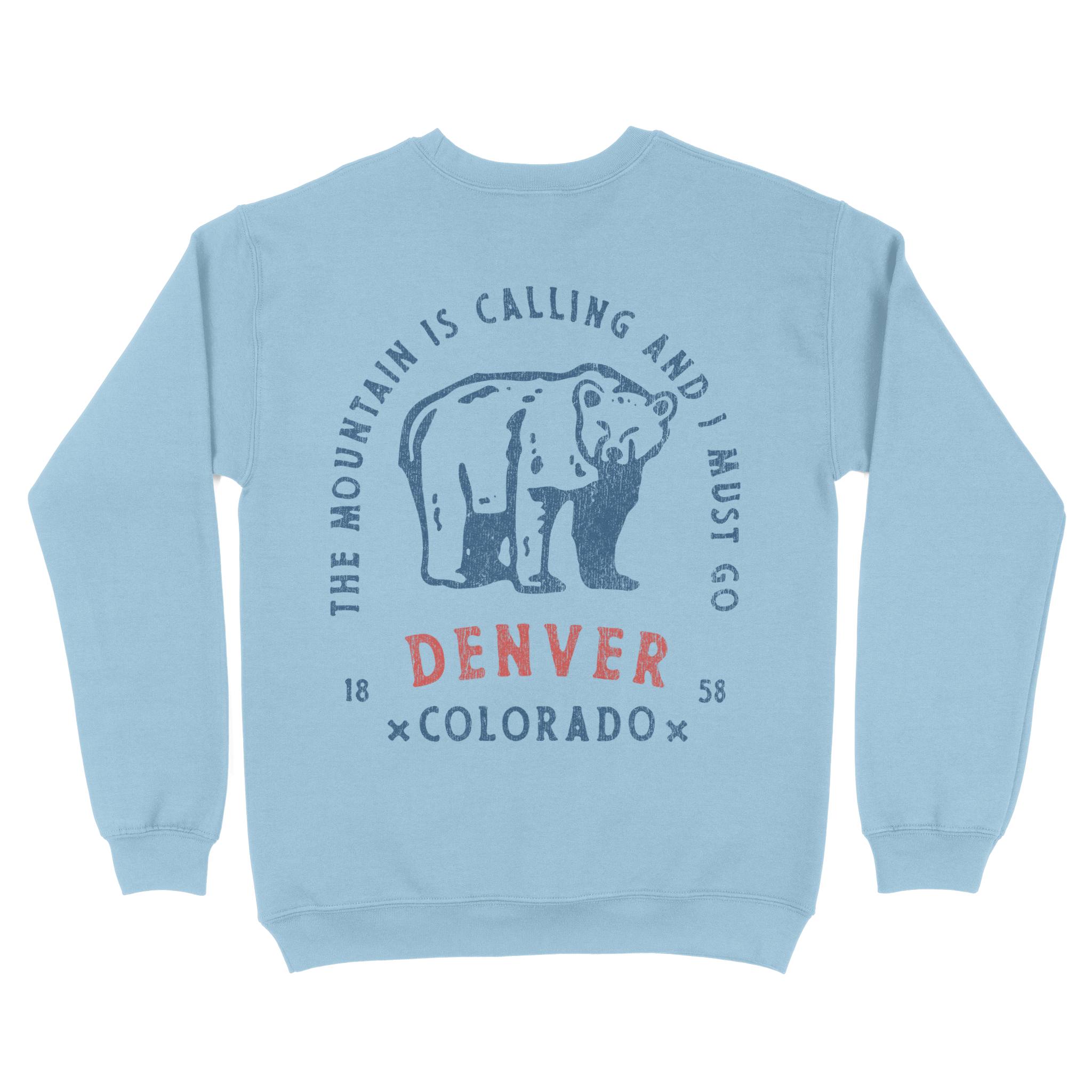 Denver Crewneck in Light Blue - back view