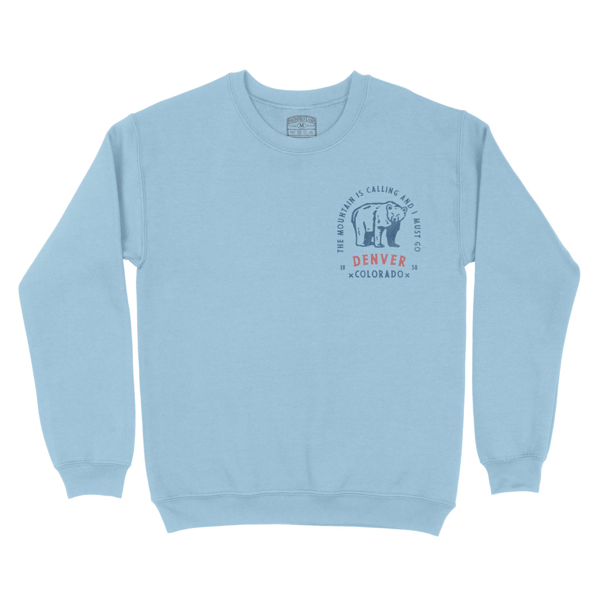 Denver Crewneck in Light Blue - front view