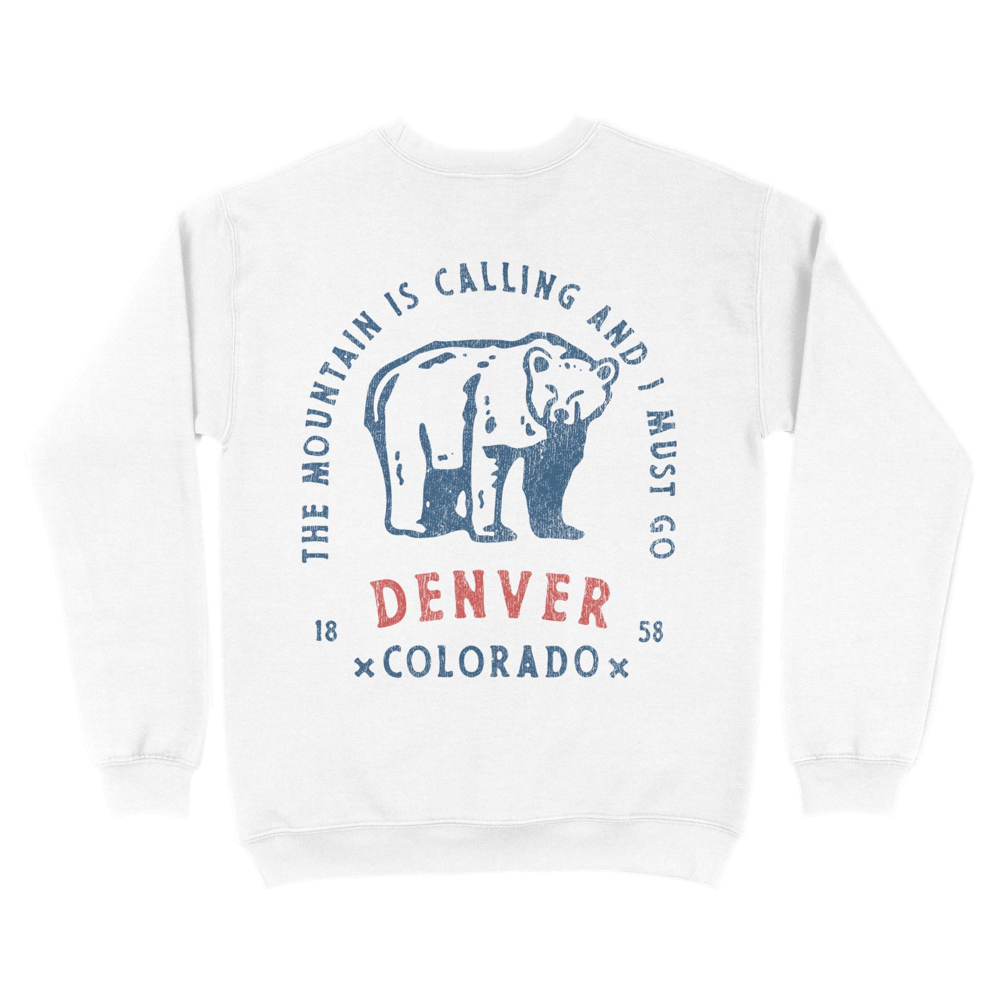 Denver Crewneck in White - back view