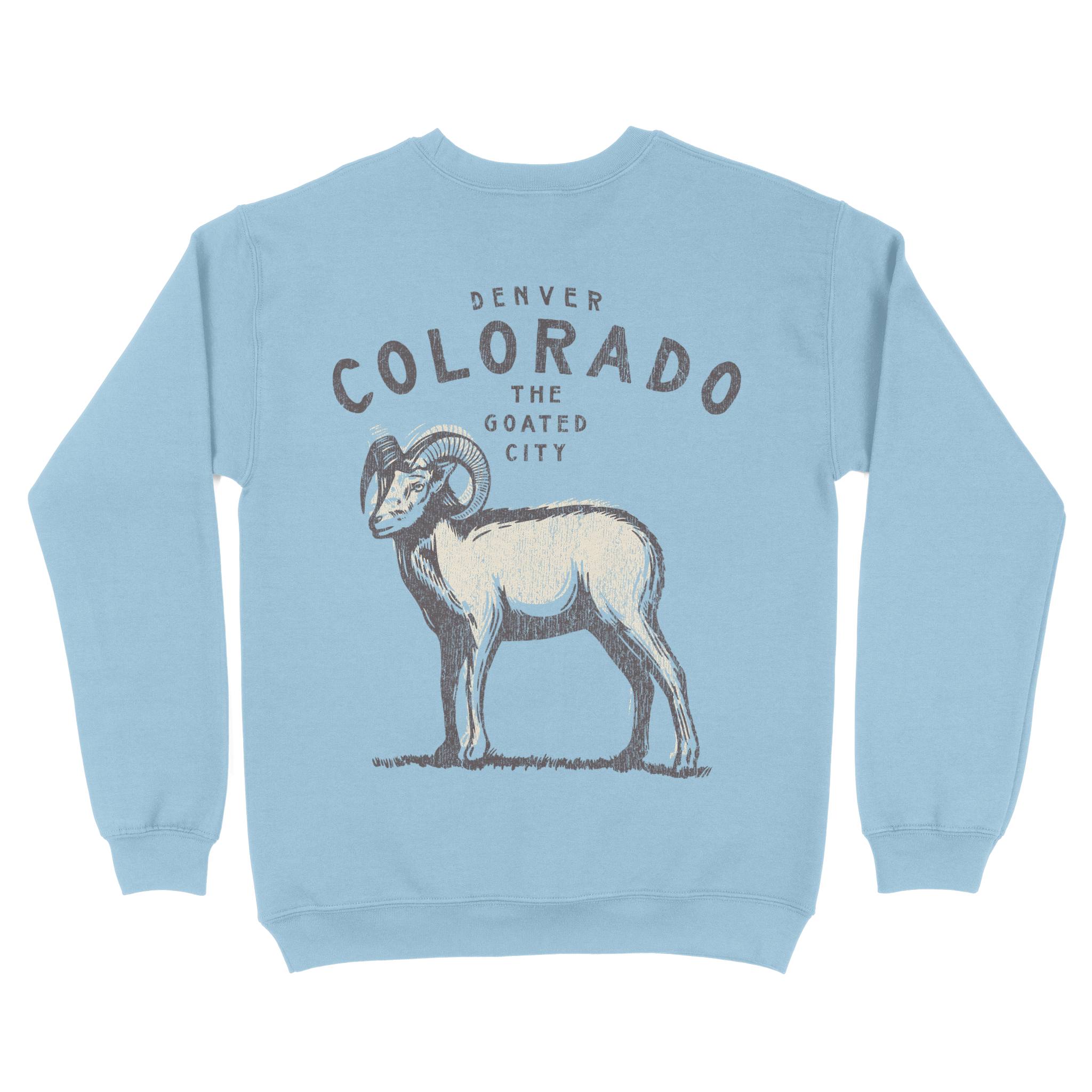 Denver Crewneck in Light Blue - back view