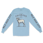 Denver Longsleeve in Light Blue - front-sleeves view