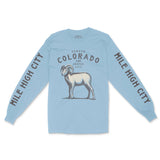 Denver Longsleeve in Light Blue - front-sleeves view