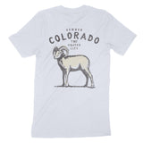 Denver Goat T-Shirt in Light Blue - back view