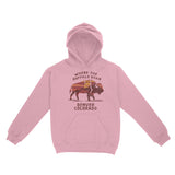 Denver Buffalo Western Hoodie Light Pink front