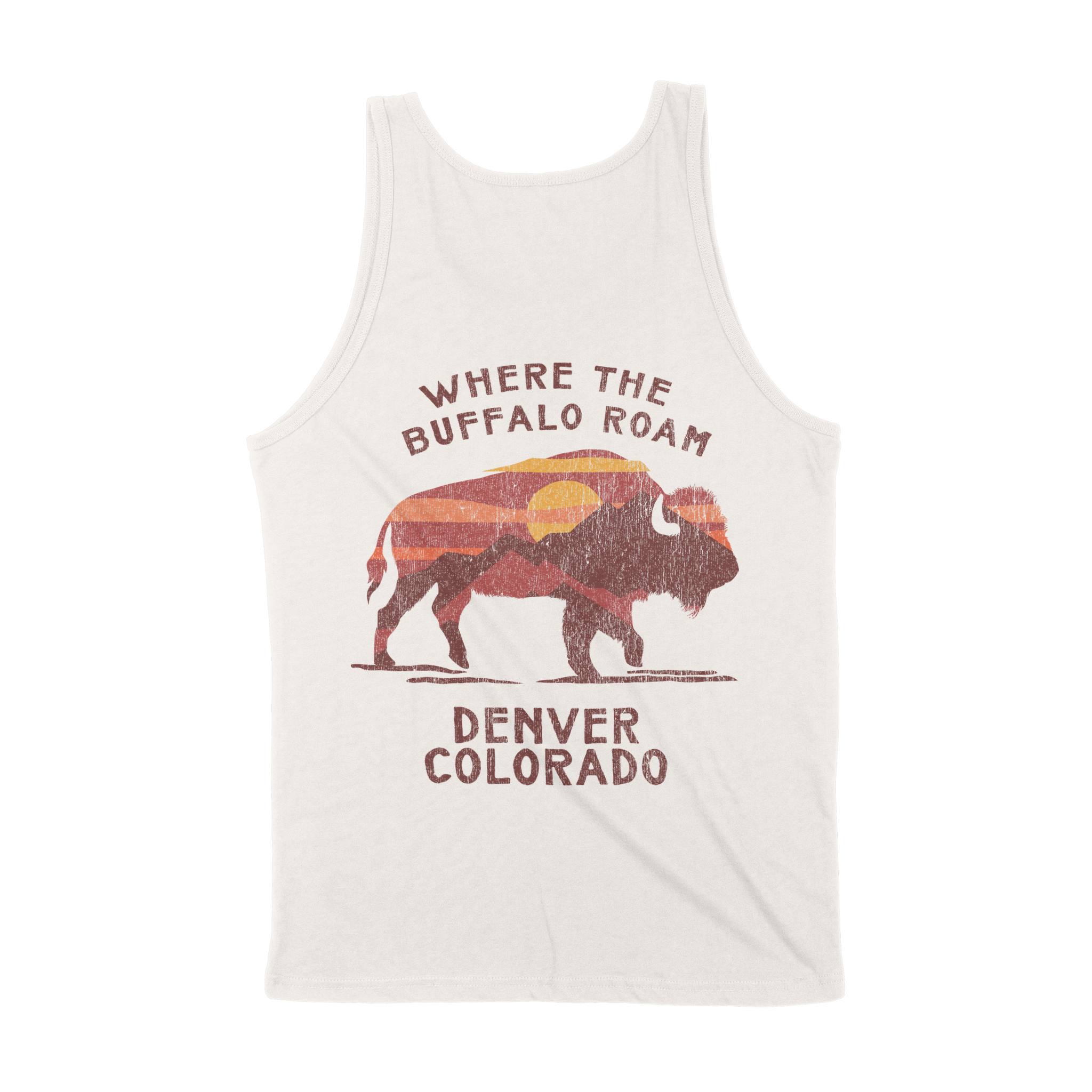 Denver Buffalo Western Tank Top in Vintage - back view