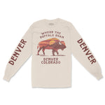 Denver Buffalo Western Longsleeve in Natural - front view with sleeves
