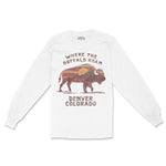 Denver Buffalo Western Longsleeve in White - front view