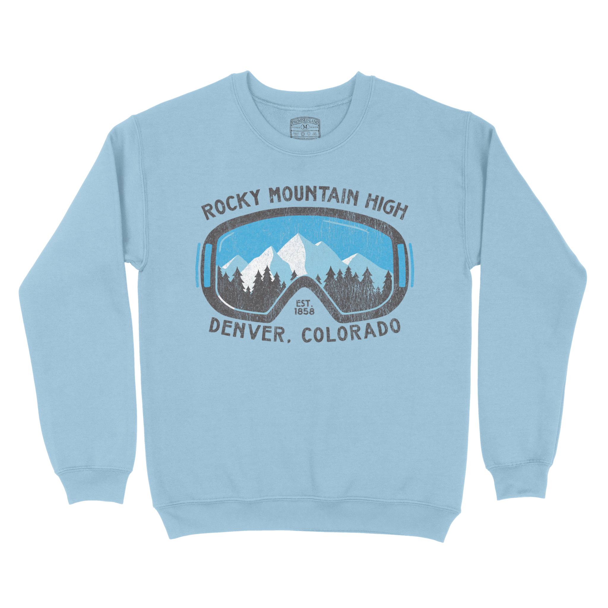 Denver Crewneck in Light Blue - front view