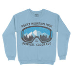 Denver Goggle Crewneck Light Blue front