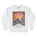 Denver Mountain Crewneck White front
