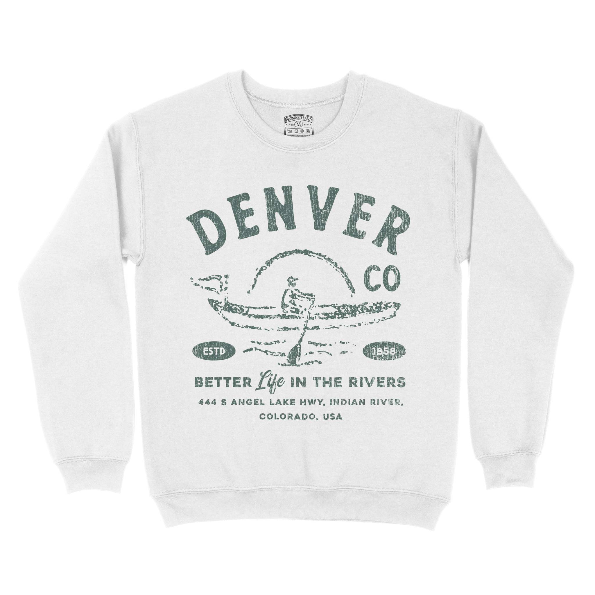 Denver Lake Crewneck White front