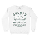 Denver Crewneck in White - front view
