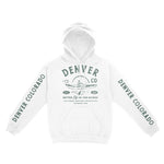 Denver Hoodie in White - front-sleeves view