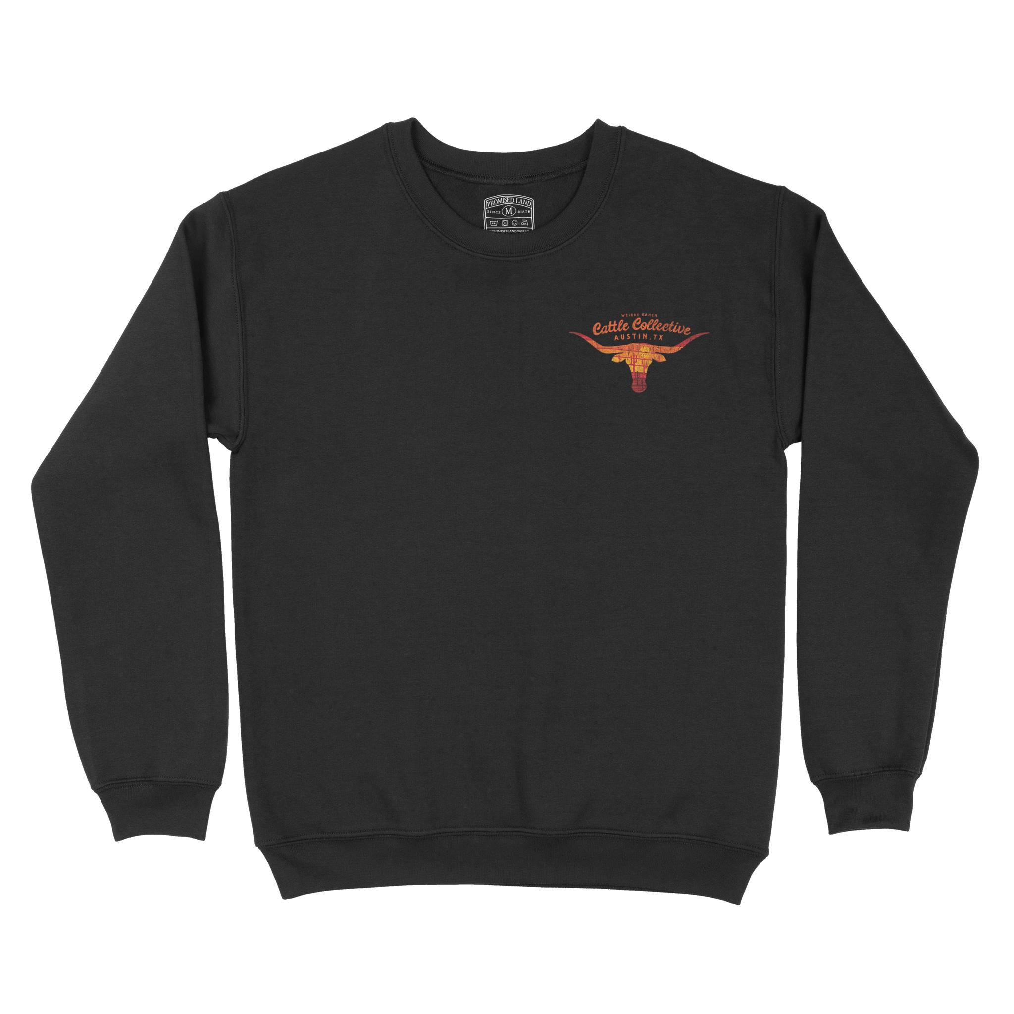 Austin Crewneck in Black - front view