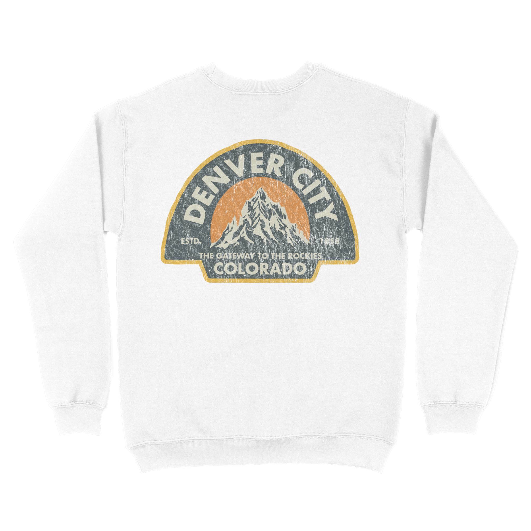 Denver Crewneck in White - back view