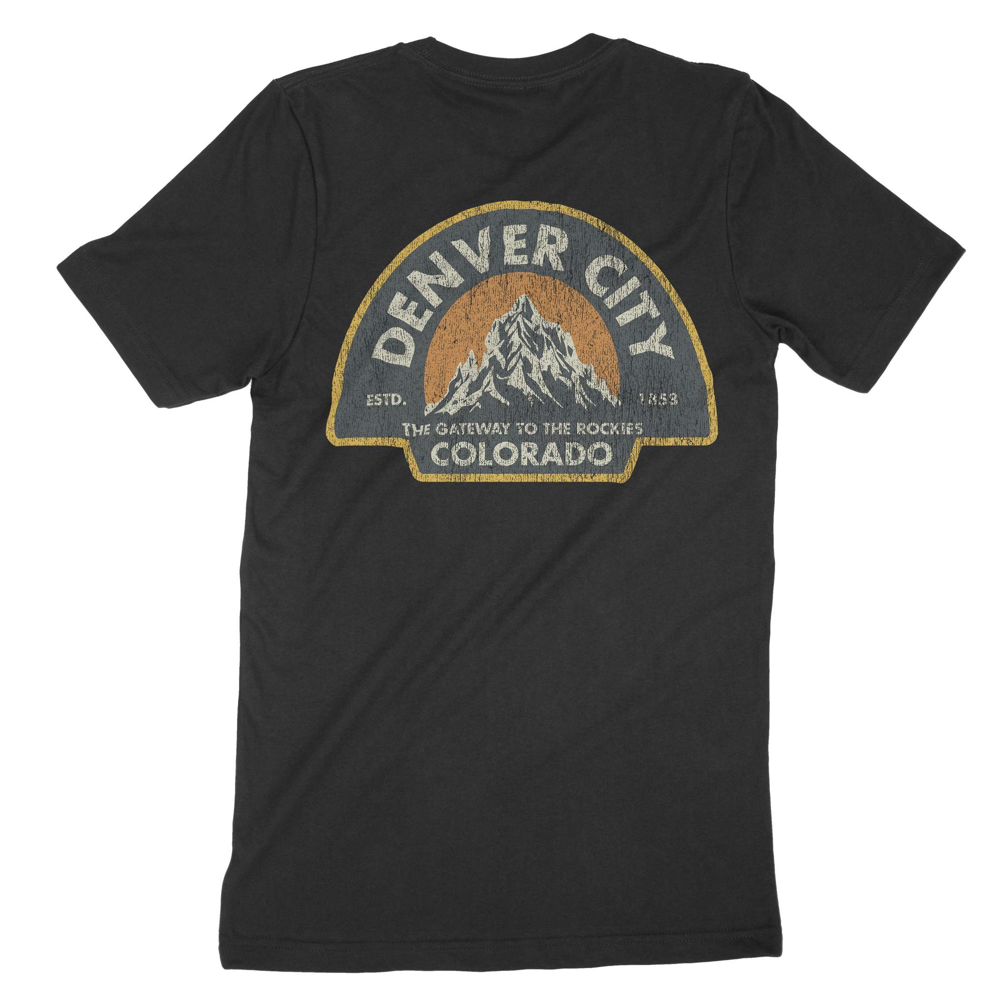 Denver Summit T-Shirt in Black - back view