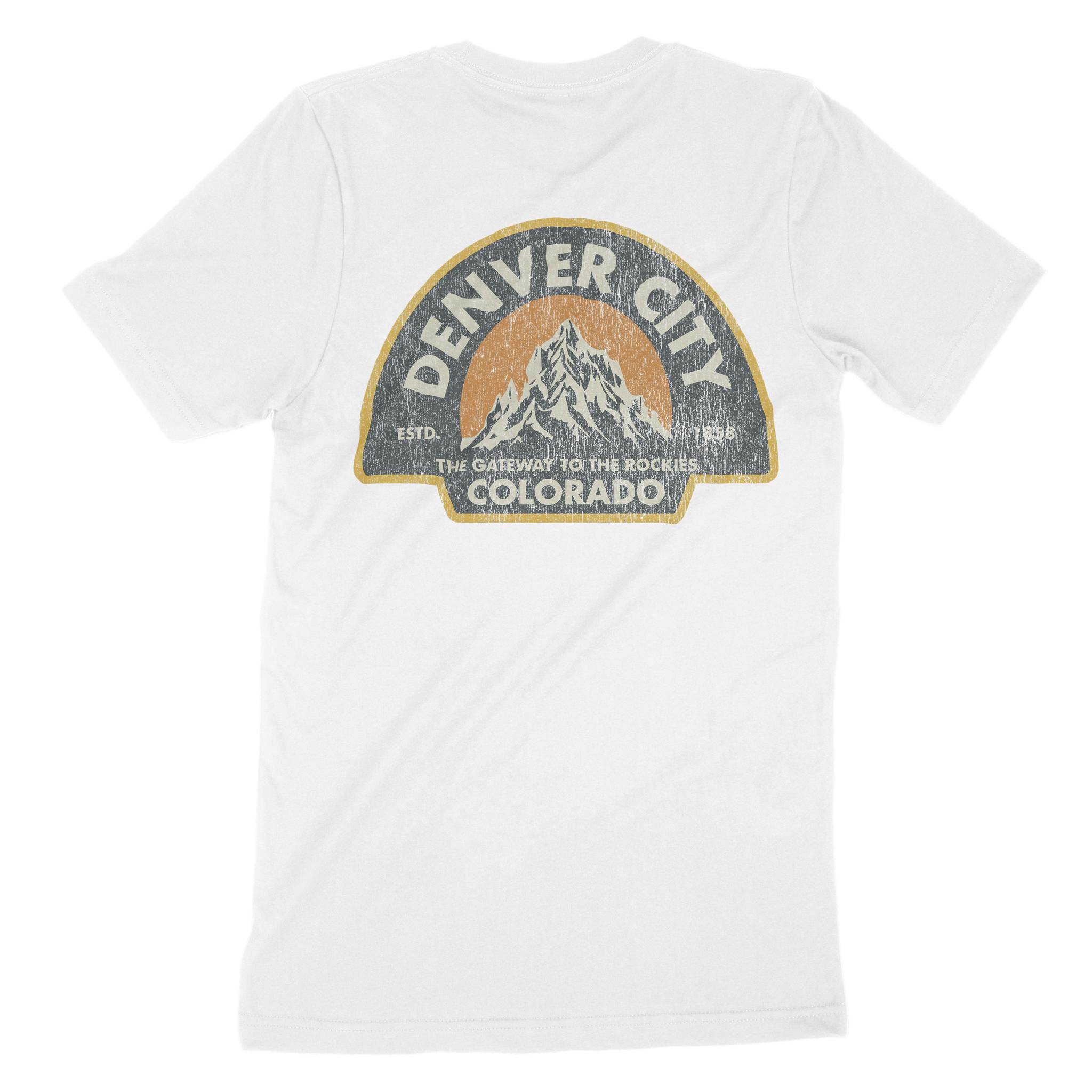 Denver Summit T-Shirt in White - back view