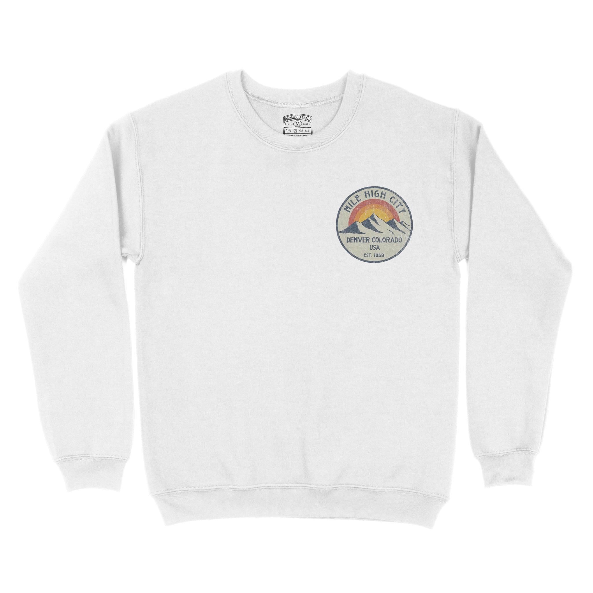 Denver Peaks Crewneck White front