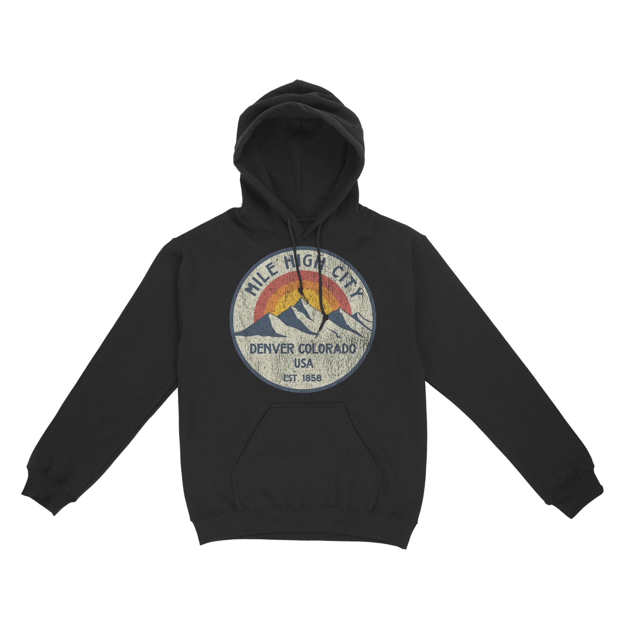 Denver Hoodie in Black - front view