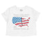 Asbury Park Western Map Cropped Tee in White - front view