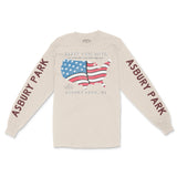 Asbury Park Western Map Longsleeve in Natural - front with sleeves view
