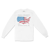 Asbury Park Western Map Longsleeve in White - front view