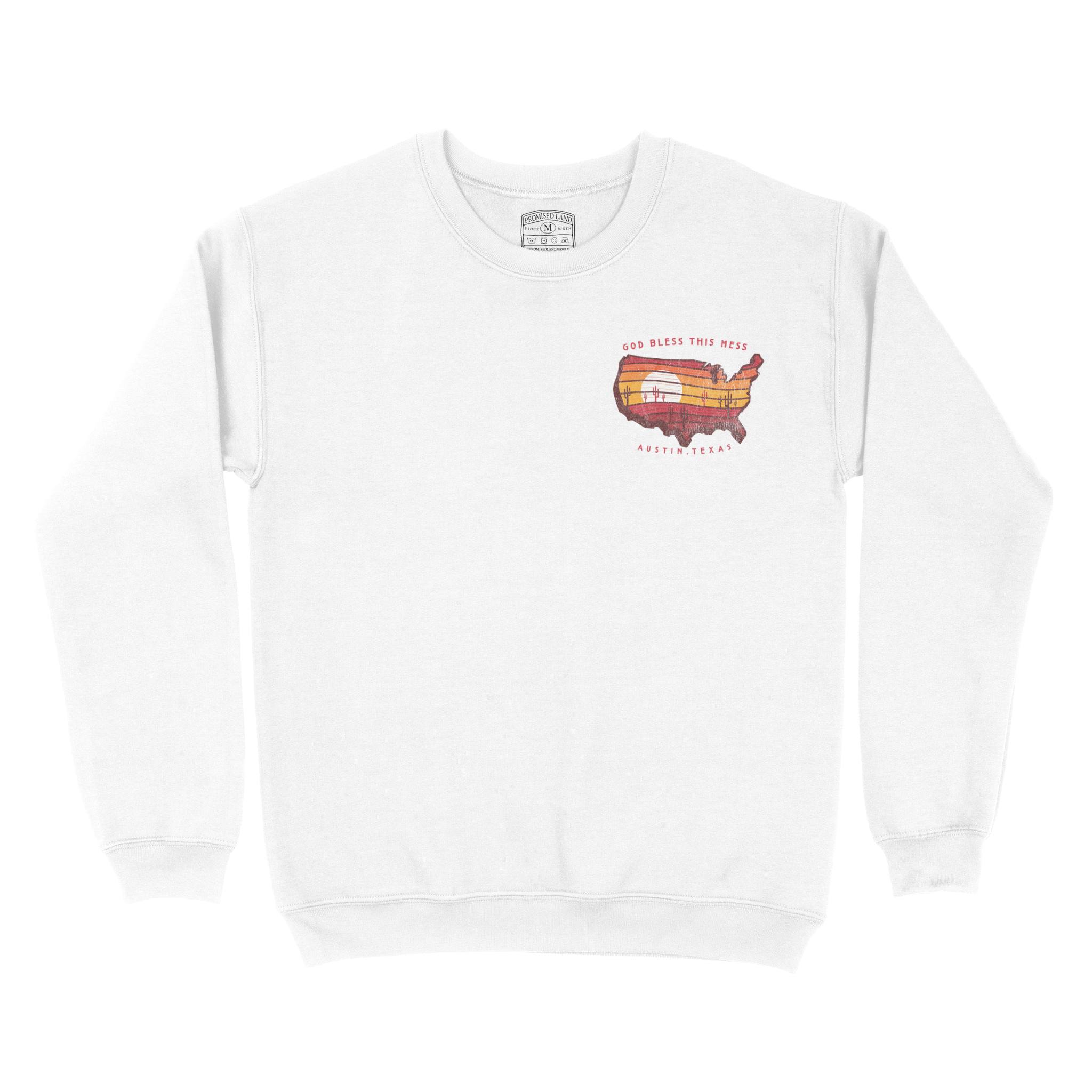 Austin Crewneck in White - front view