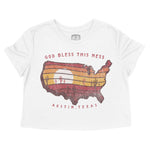 Austin Western Map Cropped Tee White front