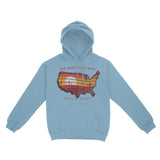 Austin Western Map Hoodie Light Blue front