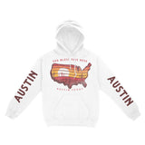 Austin Hoodie in White - front-sleeves view