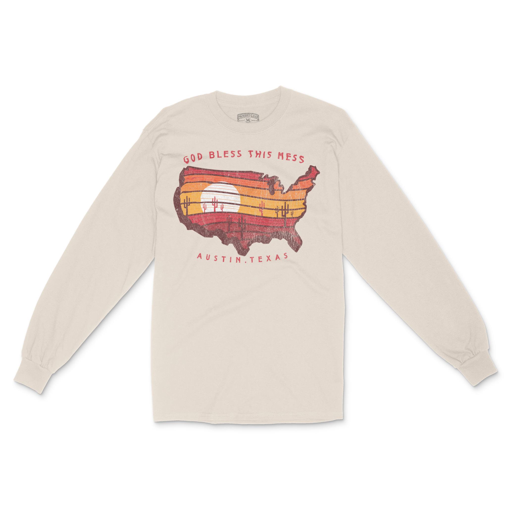 Austin Western Map Longsleeve in Natural - front view