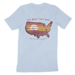 Austin Western Map T-Shirt Baby Blue back