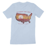 Austin Western Map T-Shirt Baby Blue back