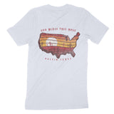 Austin Western Map T-Shirt Light Blue back