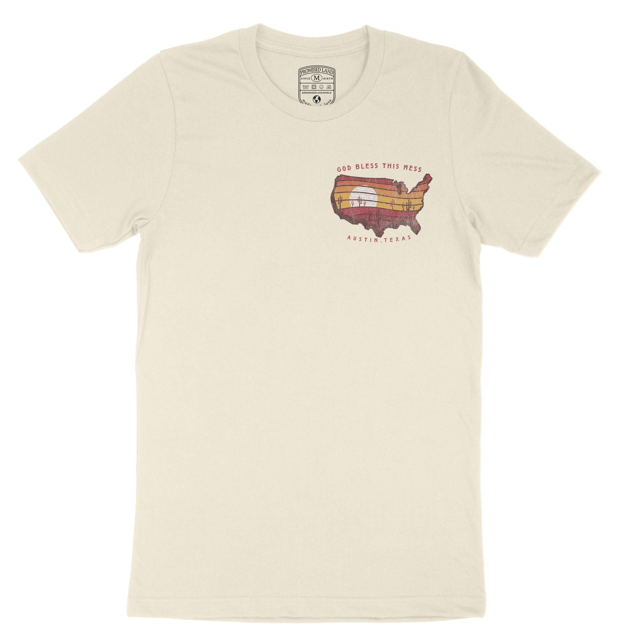 Austin Western Map T-Shirt Natural front