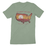 Austin Western Map T-Shirt Sage back