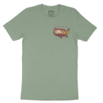 Austin Western Map T-Shirt Sage front