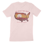 Austin Western Map T-Shirt Soft Pink back