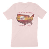 Austin Western Map T-Shirt Soft Pink back