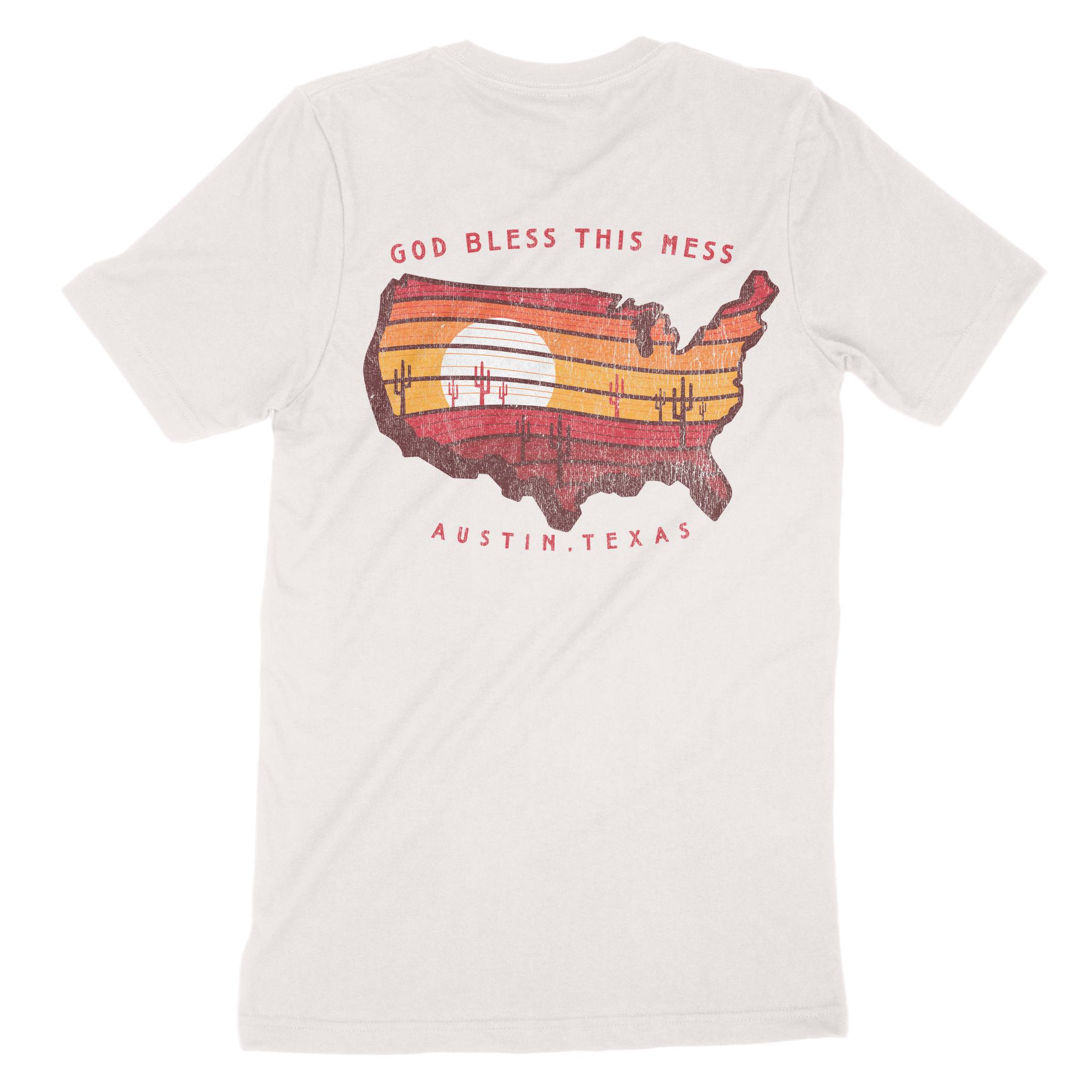 Austin Western Map T-Shirt in Vintage - back view