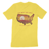 Austin Western Map T-Shirt Yellow back
