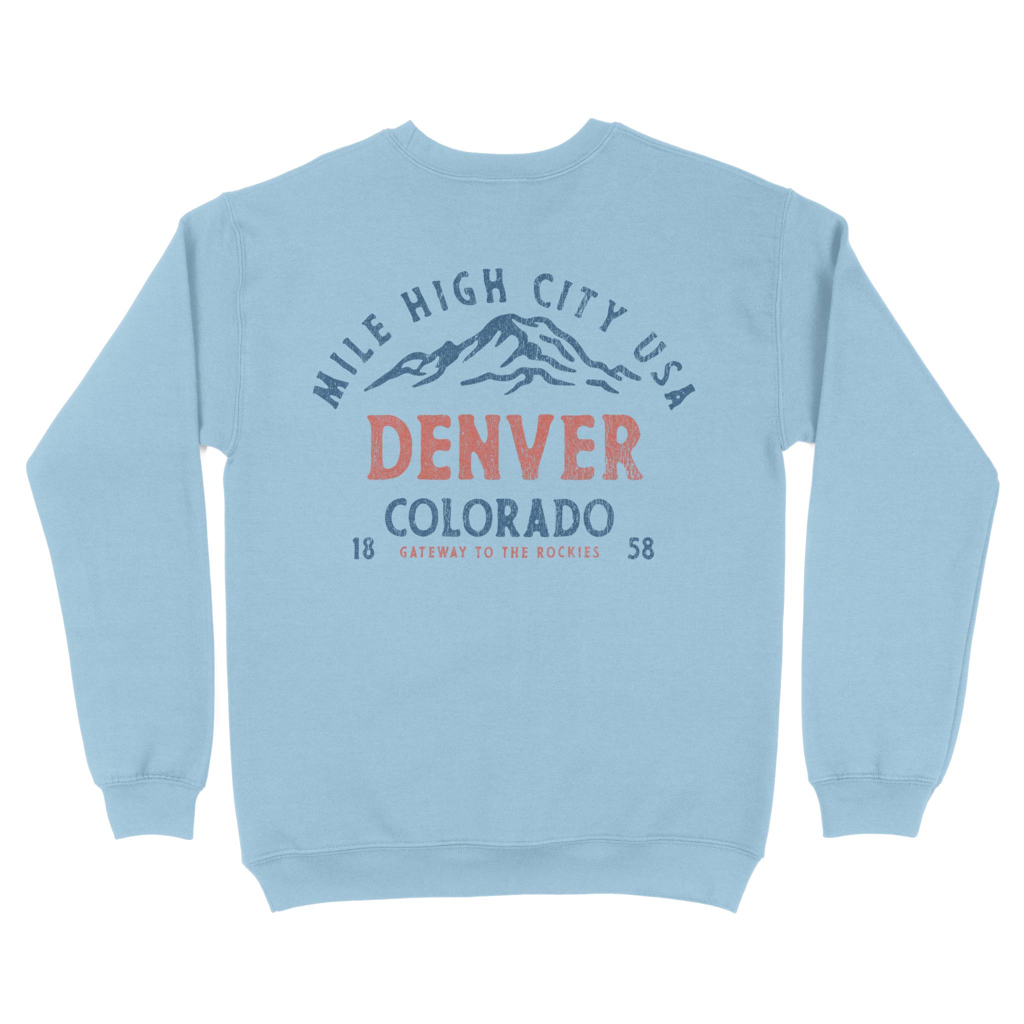 Denver Crewneck in Light Blue - back view